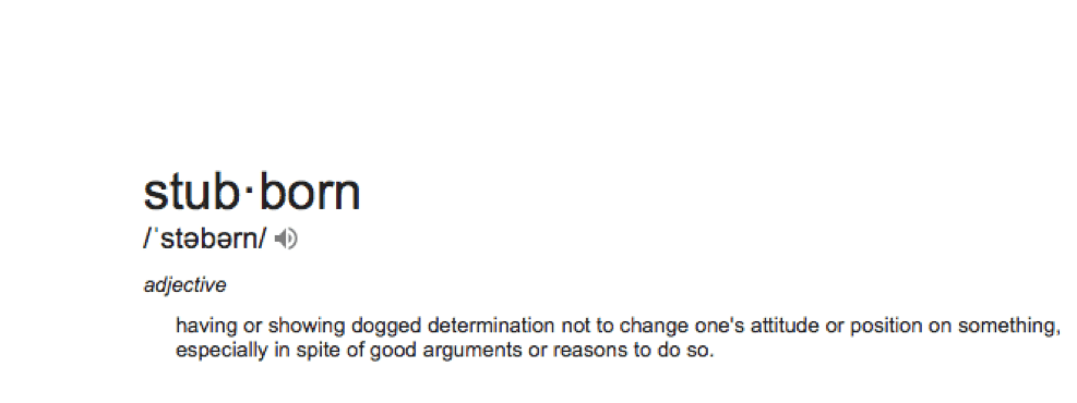 THE BLOG OF DRU #1: PRIDE AND STUBBORNNESS